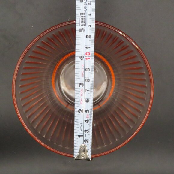 Set of 2, Vintage Pink Depression Glass Ribbed Cereal / Snack/ Soup Bowl - Picture 6 of 9